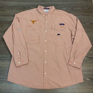 Columbia PFG Texas Longhorns Gingham Shirt XXL